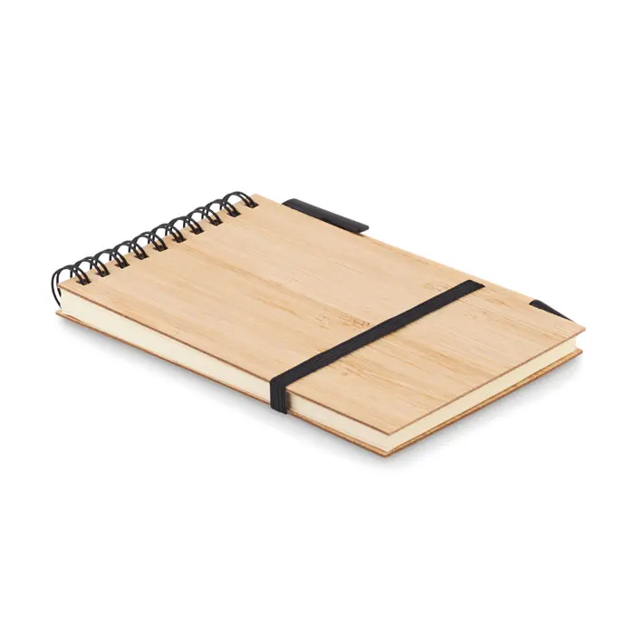 Sonorabam – A6 bamboo notepad with pen — Black