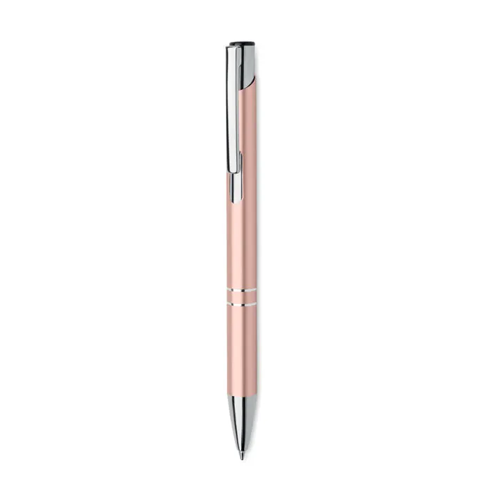 Bern Ra – Recycled aluminium ball pen — Beige/Red