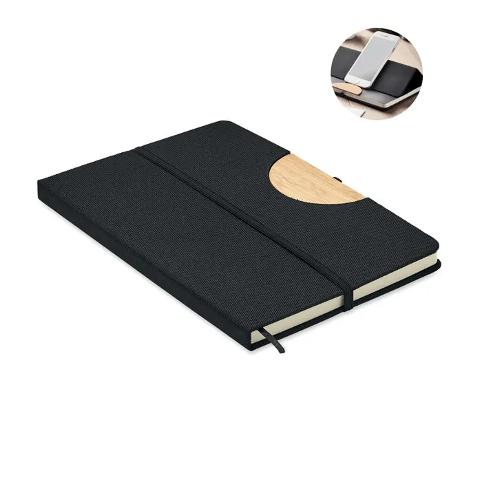Blama – A5 RPET notebook 80 lined — Black