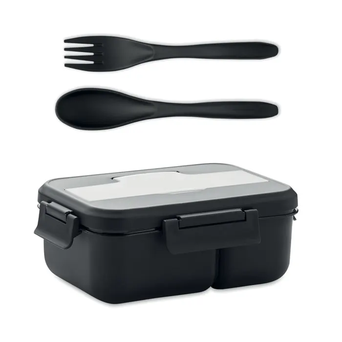 Makan – Lunch box with cutlery in PP — Black