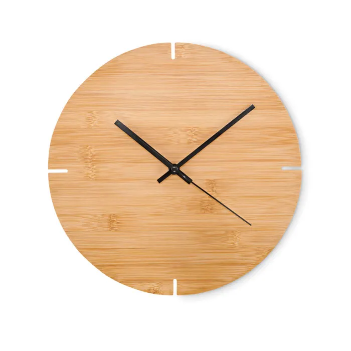 Esfere – Round shape bamboo wall clock — Wood
