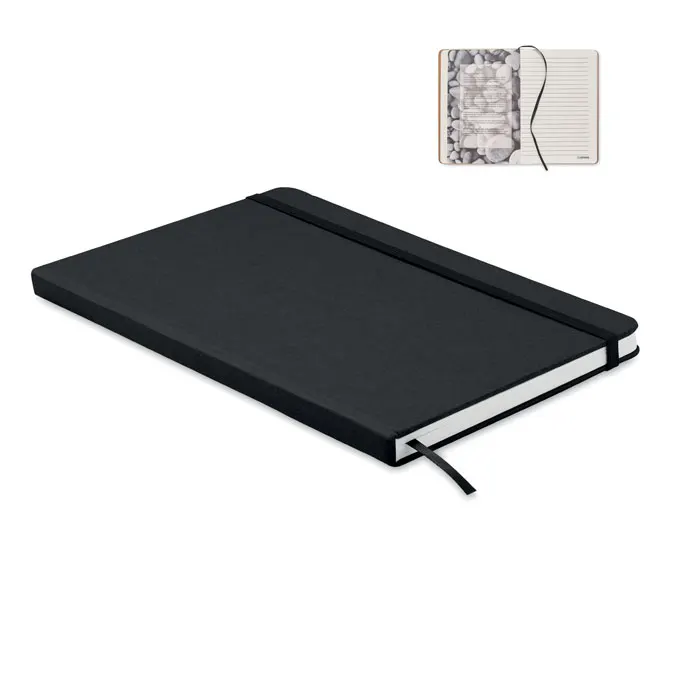 Stein – A5 notebook recycled carton — Black