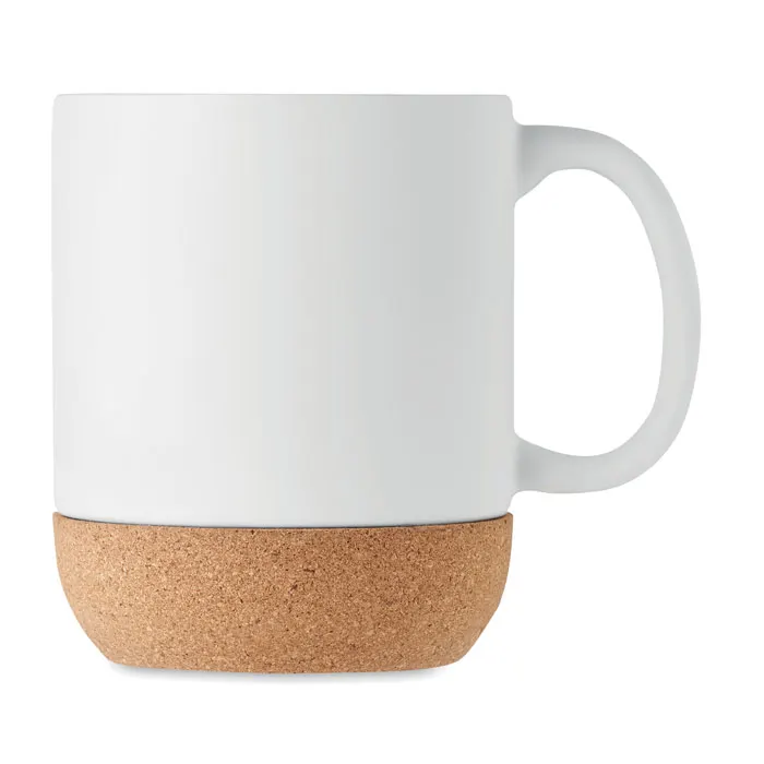 Matt ceramic cork mug 300 ml â White