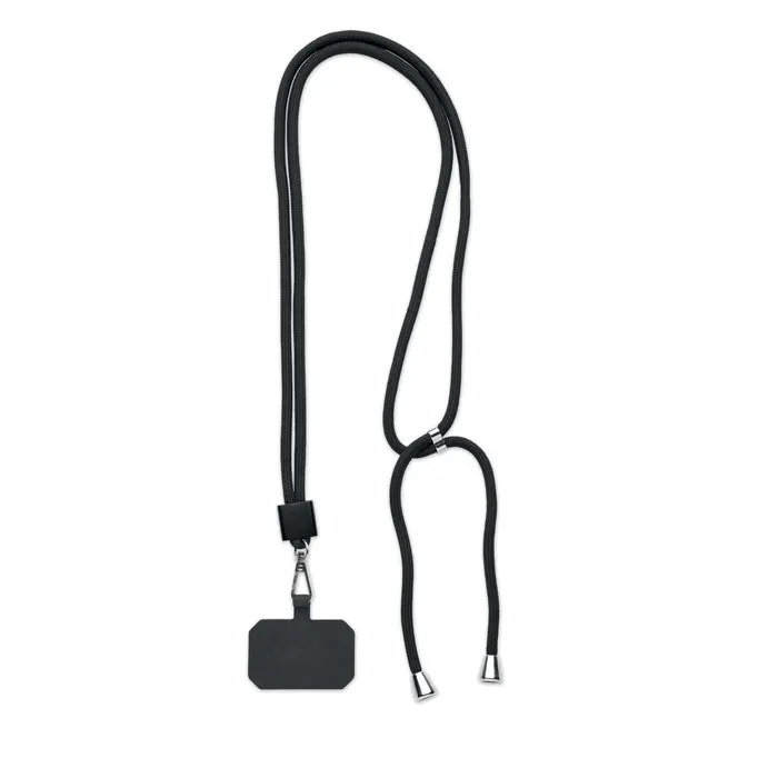 Nonette – RPET Phone holder lanyard — Black