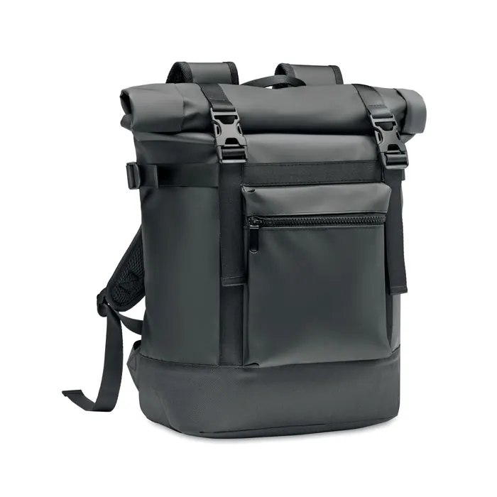 Jaya Bag – Rolltop backpack 50C tarpaulin — Black