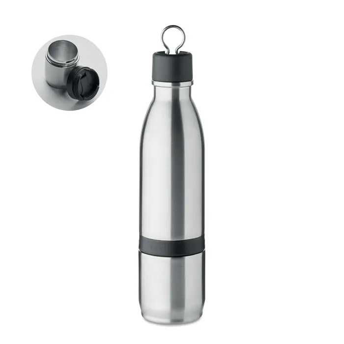 Atera – 2 in 1 double wall bottle 500ml — Matt Silver
