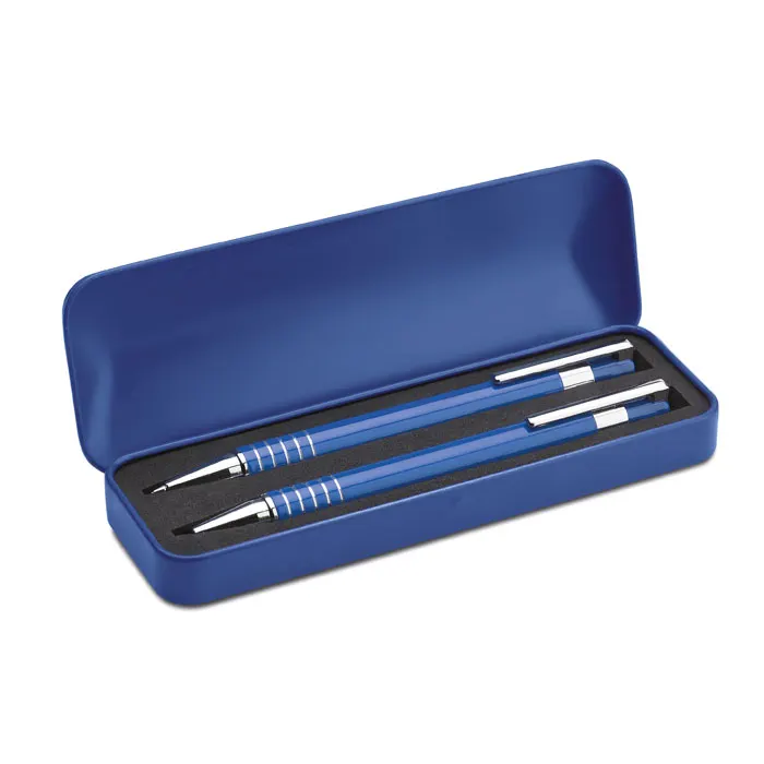 Alucolor – Ball pen set in metal box — Blue