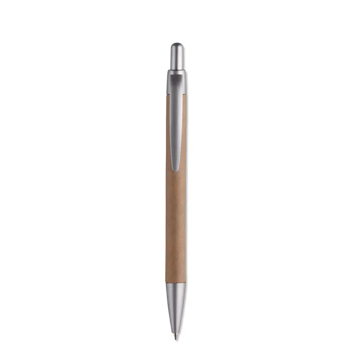Pushton – Carton barrel ball pen — Matt Silver