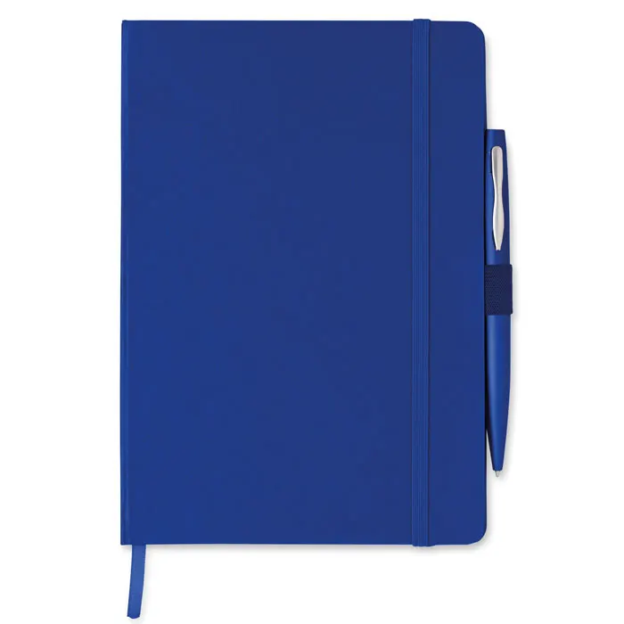 Notaplus – A5 notebook with pen 72 lined — Blue