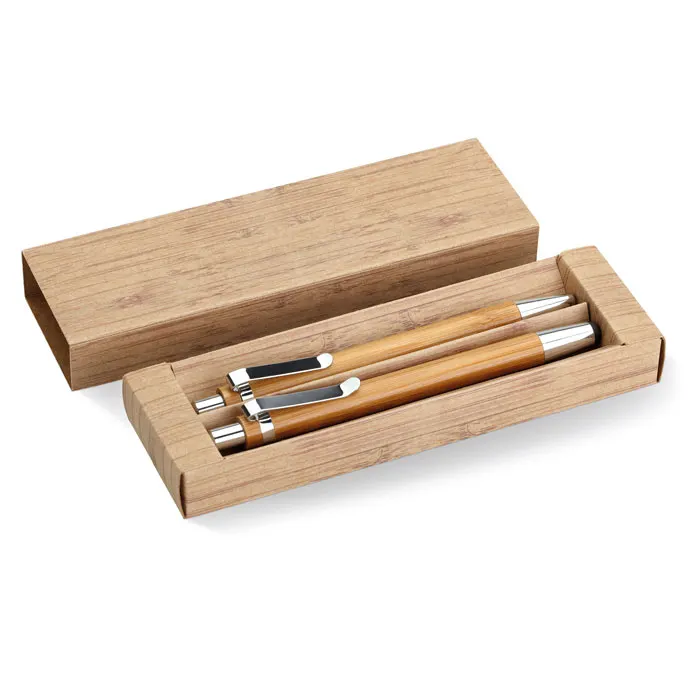 Bambooset – Bamboo pen and pencil set — Wood