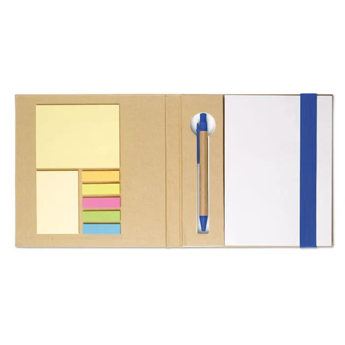 Quincy – Notebook with memo set and pen — Royal Blue