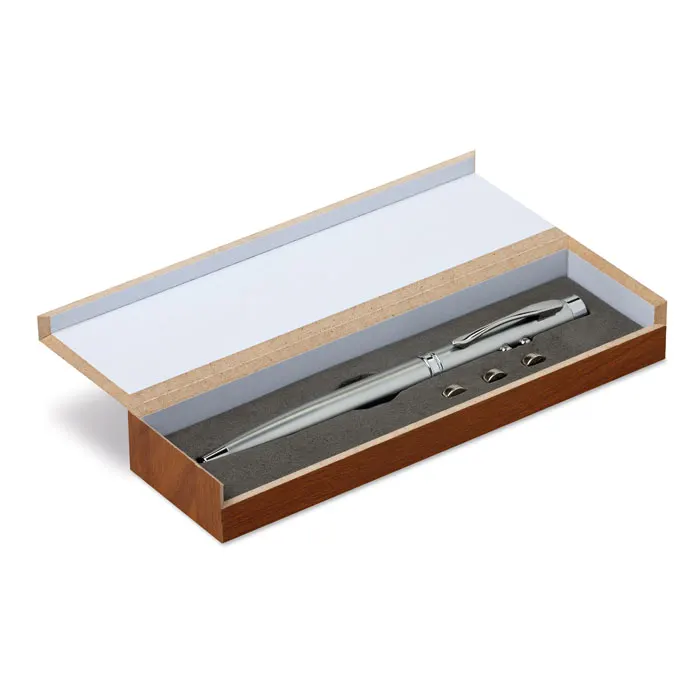 Alaska – Laser pointer in wooden box — Silver