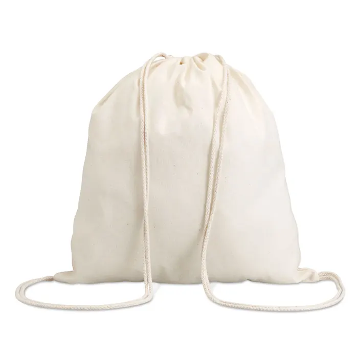 Hundred – 100gr/m² cotton drawstring bag — Beige
