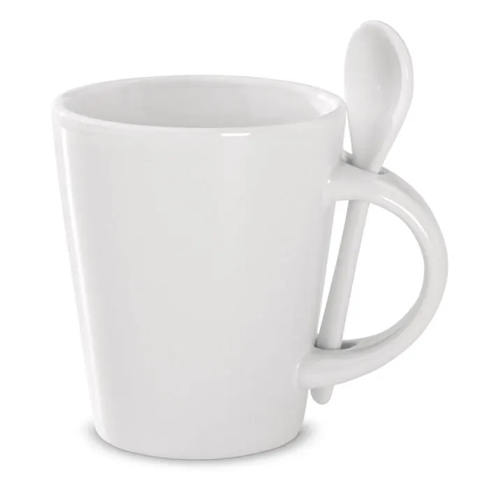 Sublimkonik – Sublimation mug with spoon — White