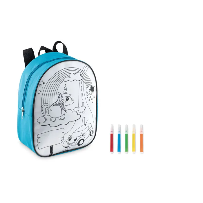 Backsketchy – Backpack with 5 markers — Turquoise