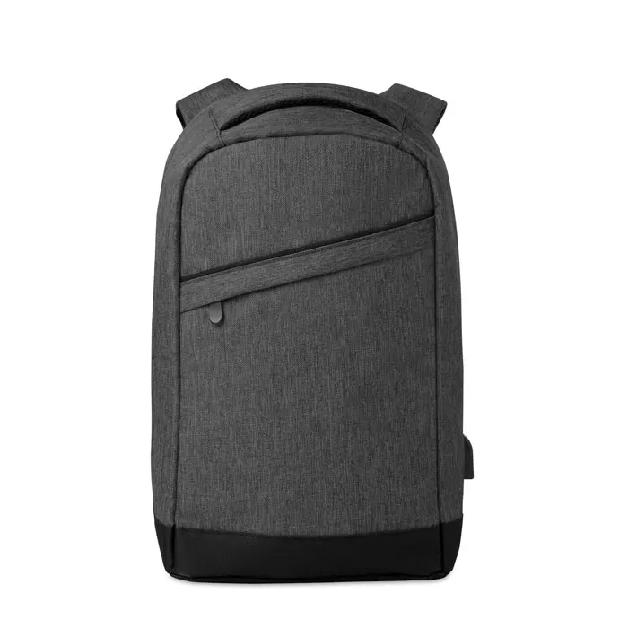 Berlin – 2 tone backpack incl USB plug — Black