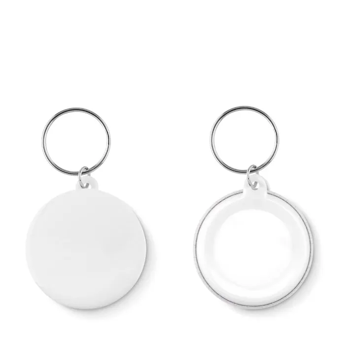 Pin Key – Small pin button key ring — White