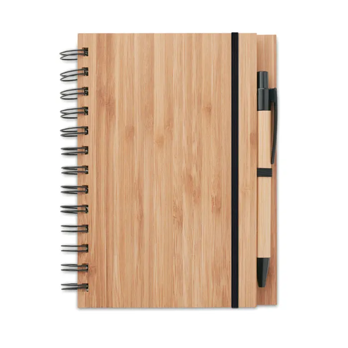 Bambloc – Bamboo notebook with pen lined — Wood