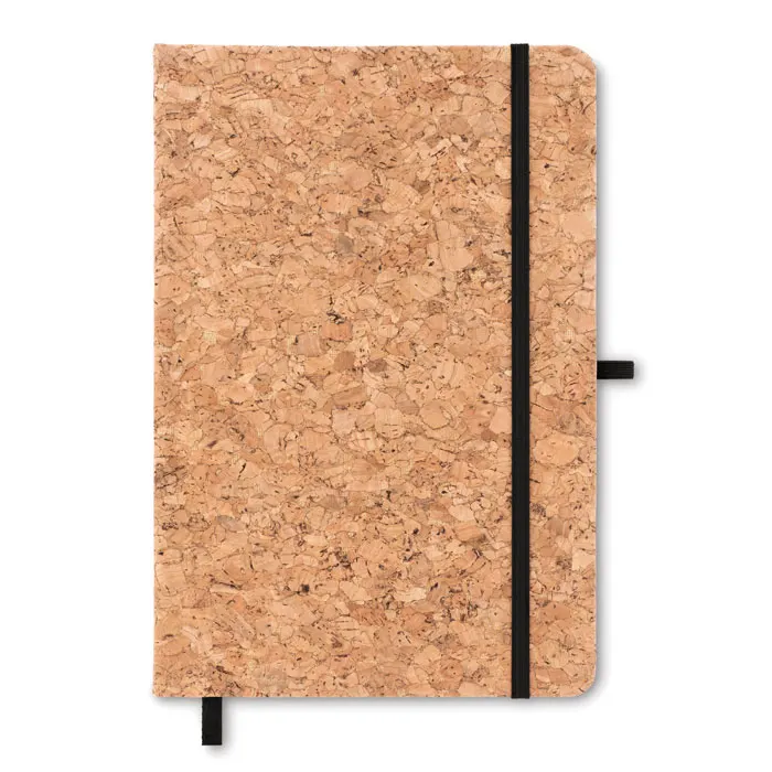 Suber – A5 cork notebook 96 lined — Black