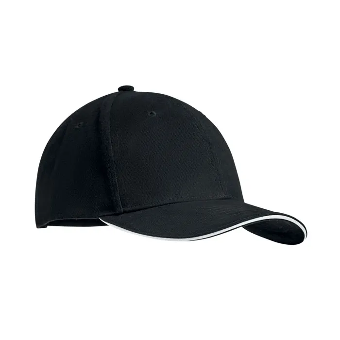 Tekapo – 6 panel baseball cap 270 gr/m — White/Black