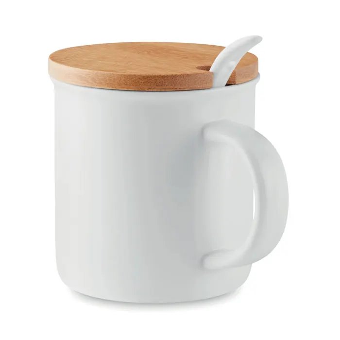 Kenya – Porcelain mug with spoon — White