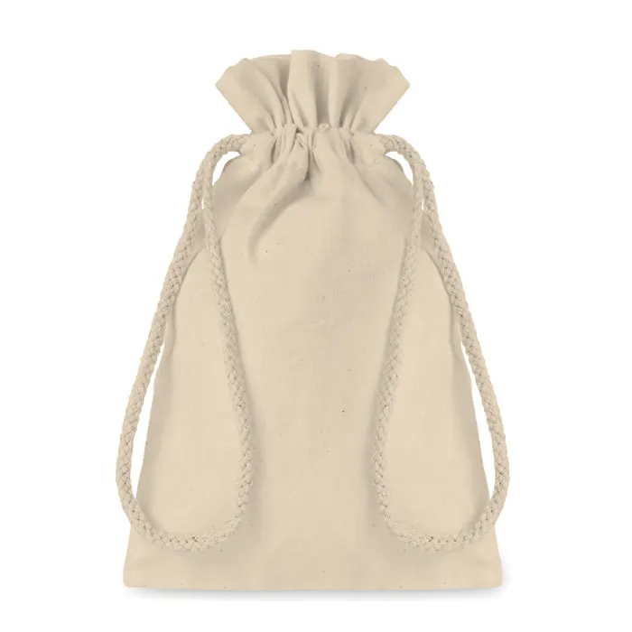 Taske Small – Small Cotton draw cord bag — Beige