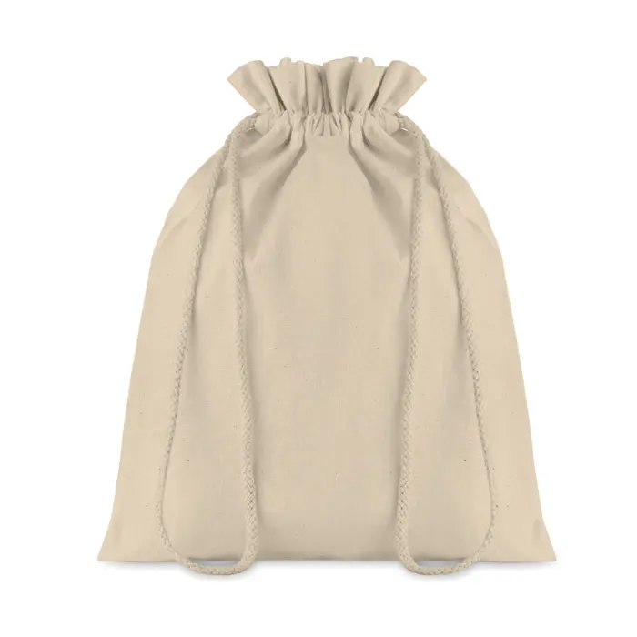 Taske Medium – Medium Cotton draw cord bag — Beige