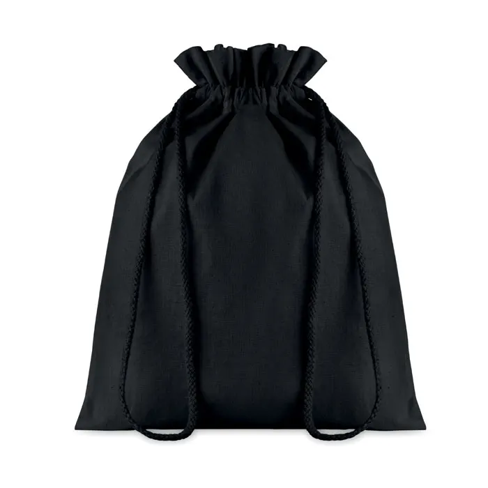 Taske Medium – Medium Cotton draw cord bag — Black