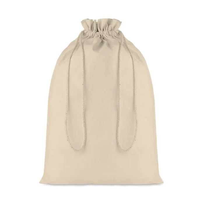 Taske Large – Large Cotton draw cord bag — Beige