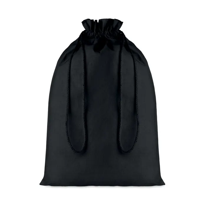 Taske Large – Large Cotton draw cord bag — Black