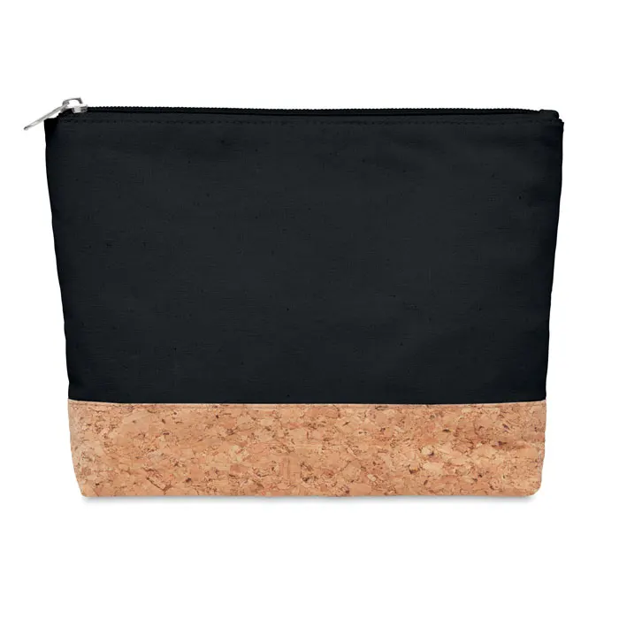Porto Bag – Cork & cotton cosmetic bag — Black