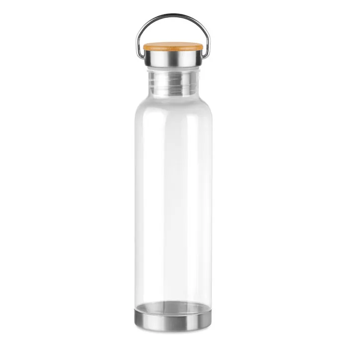 Helsinki Basic – Tritan 800ml bottle bamboo top — Transparent