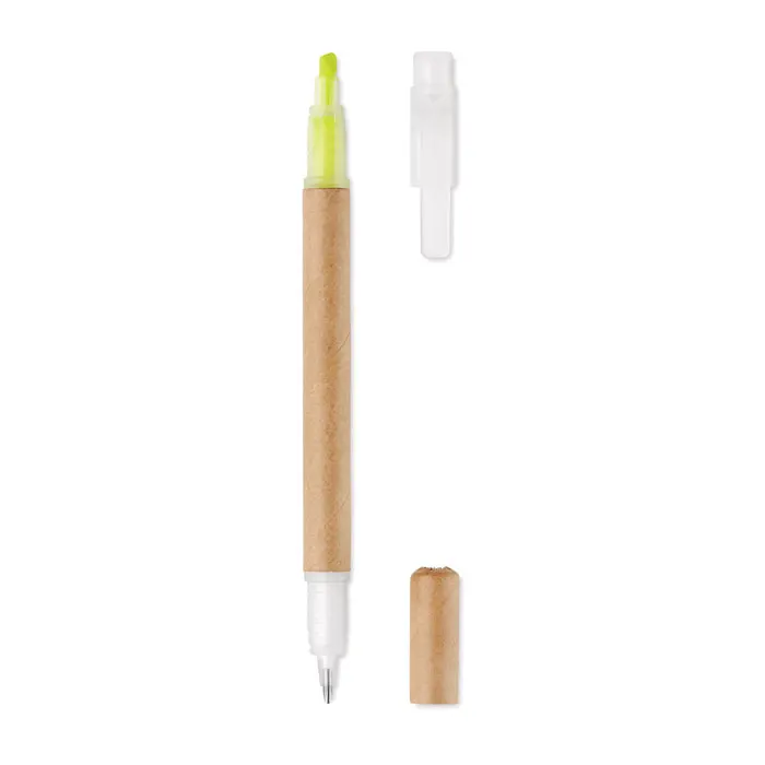 Duo Paper – 2 in 1 carton pen highlighter — Yellow