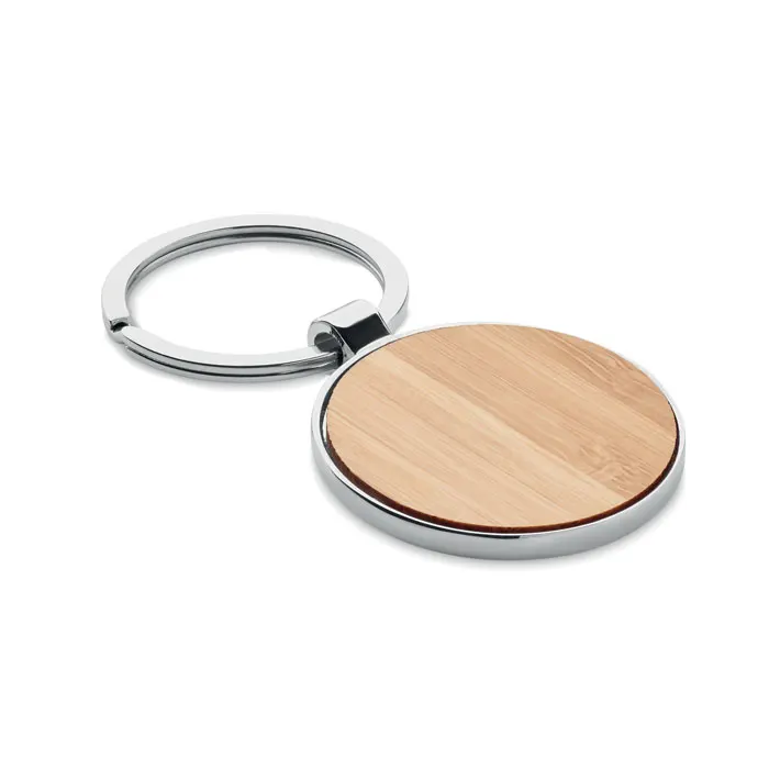 Ballarat – Round key ring metal bamboo — Wood